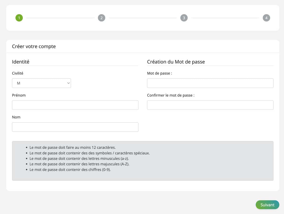 Inscription plateforme