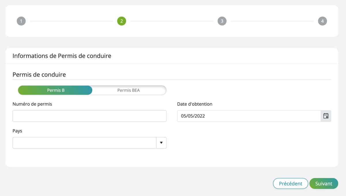Inscription plateforme