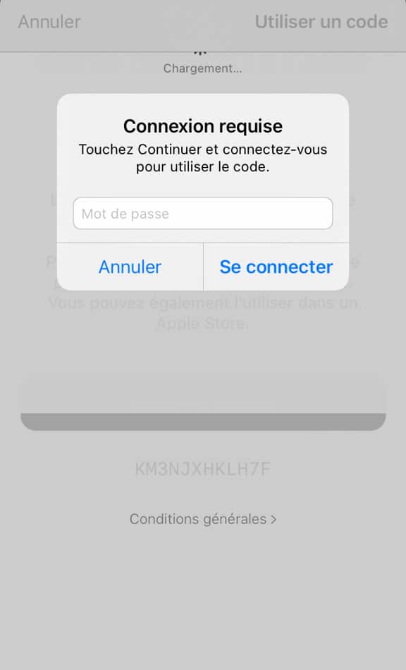 Téléchargement application iOs : compte Apple Store
