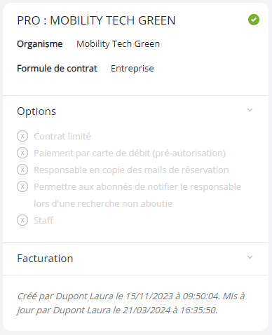 Resumé contrat