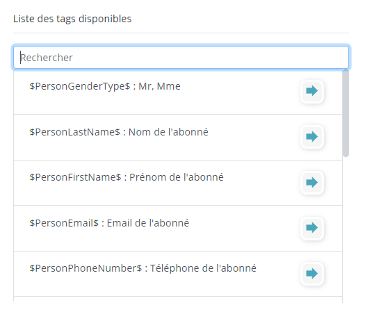 Recherche de TAGs