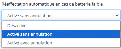 Paramétrage réaffectations automatiques