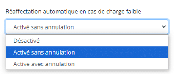 Paramétrage réaffectations automatiques