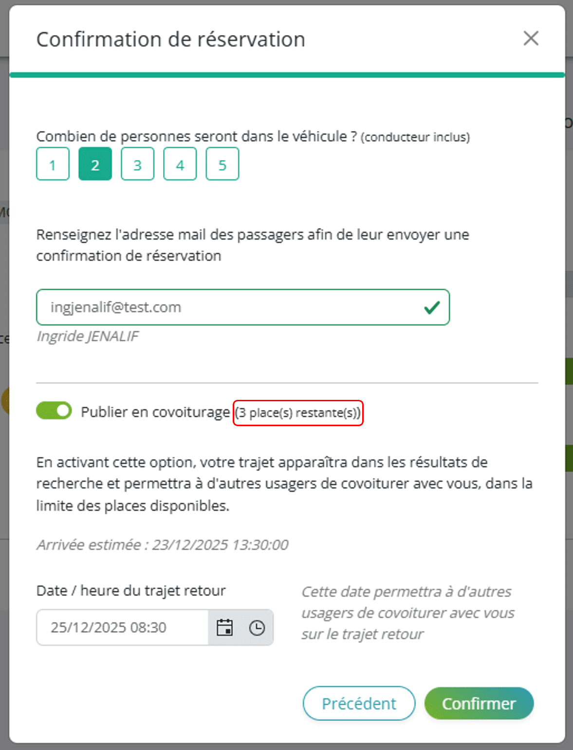 Information covoit