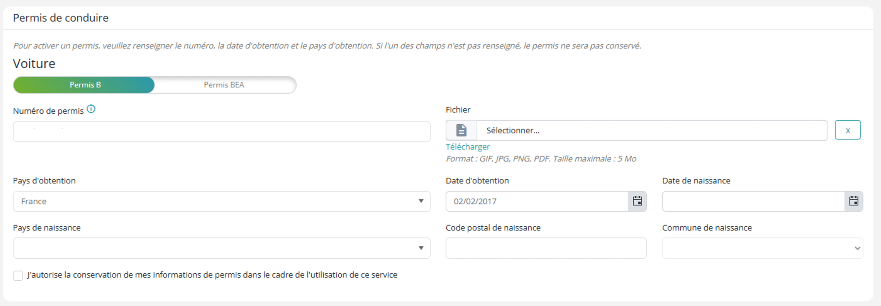 Permis de conduire